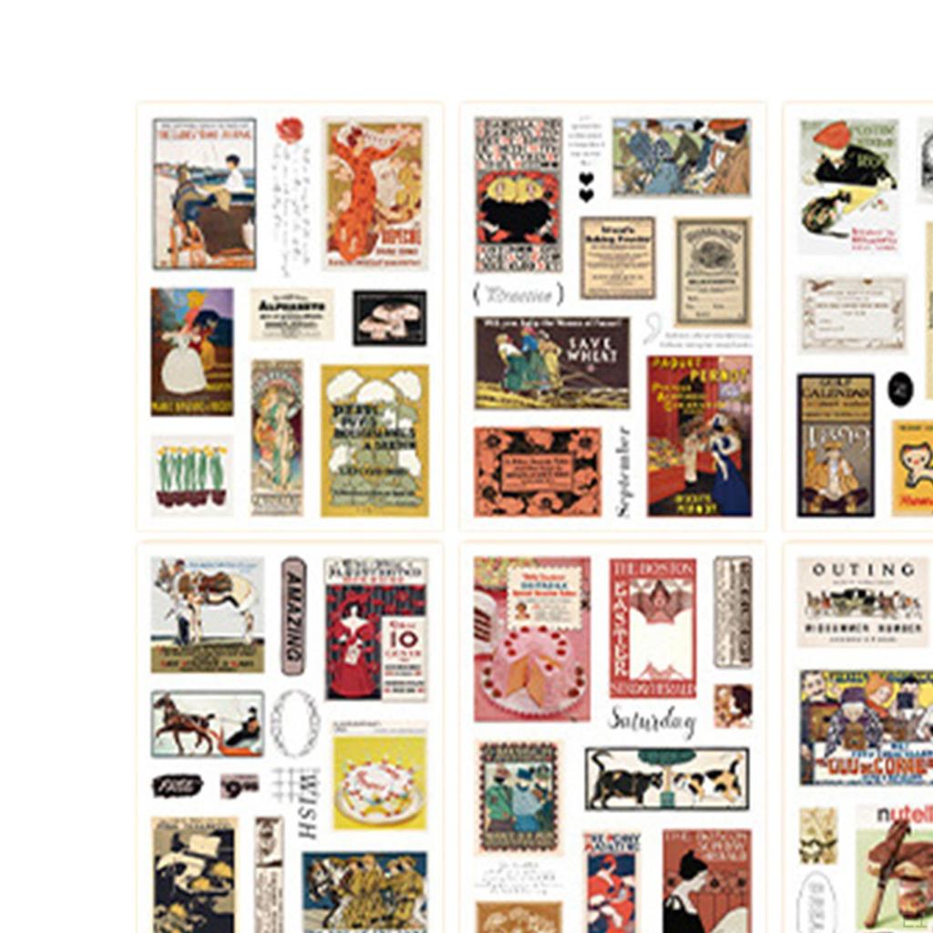 20 Pieces Planner Stickers Decals Decorative Retro Design DIY Diary Scrapbooking