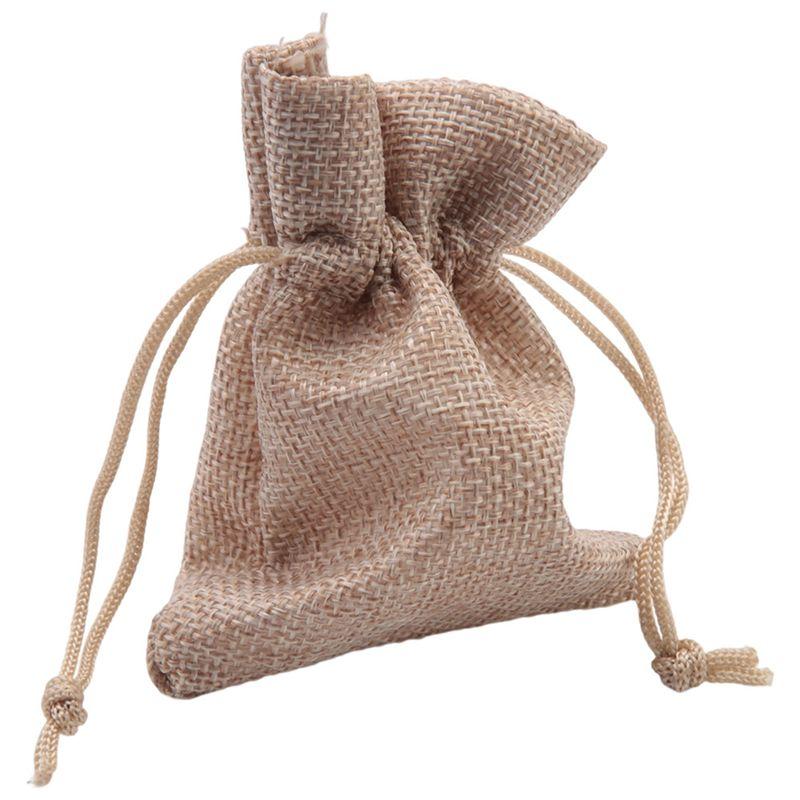 AEE4-Small Burlap Bags With Drawstring,3X4inch Gift Little Burlap Drawstring Bags,Reusable To Store Tea Sachet Bags