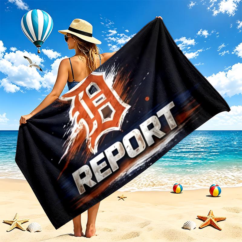 Detroit Tigers Beach Towel Quick Dry Soft MicrofiberSand Resistant Oversized Cabana Bath Sheet for Swimming Pool Travel Gift