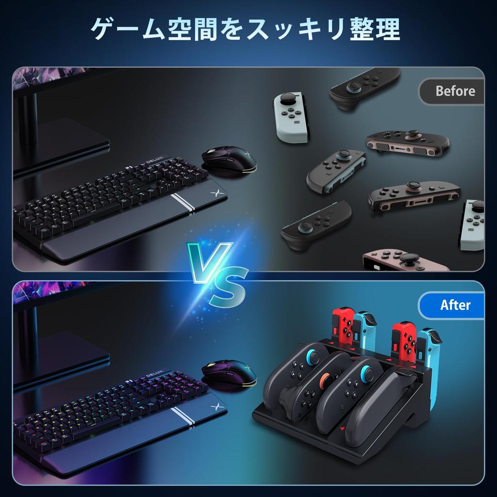 In der Branche für Switch 2 Kompatibel mit OLED Aufladen Switch Schneller Switch Controller Bis zu 8 Switch können aufgeladen werden Kabel enthalten [Neu 2025]