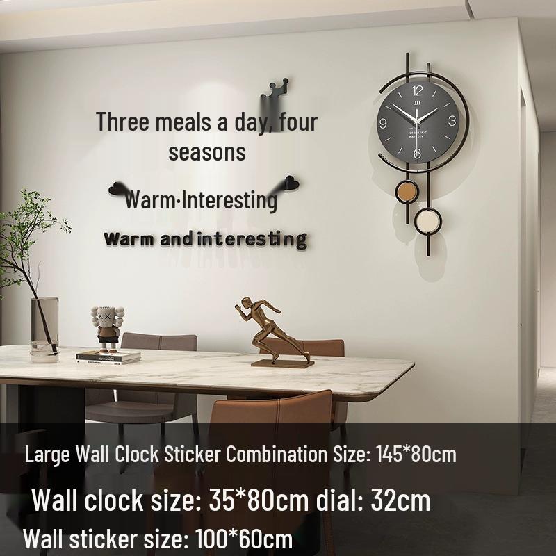 Modern Silent Wall Clock for Living Room or Restaurant Decoration