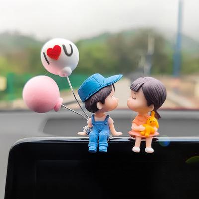 ErMo Car Decoration Car Accessories Car Supplies Cute Couple Balloons Resin Birthday Car Decoration