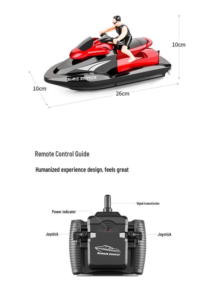 2.4G High-Speed Remote Control Motorcycle Speedboat - Electric Yacht Model Toy for Kids