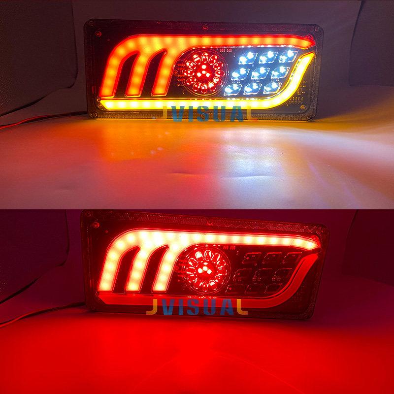 2PCS 12/24V LED Truck Tail Light Turn Signal Rear Brake Lights Reverse Signal Lamp Trailer Lorry Bus Caravan Camper Warning Lamp