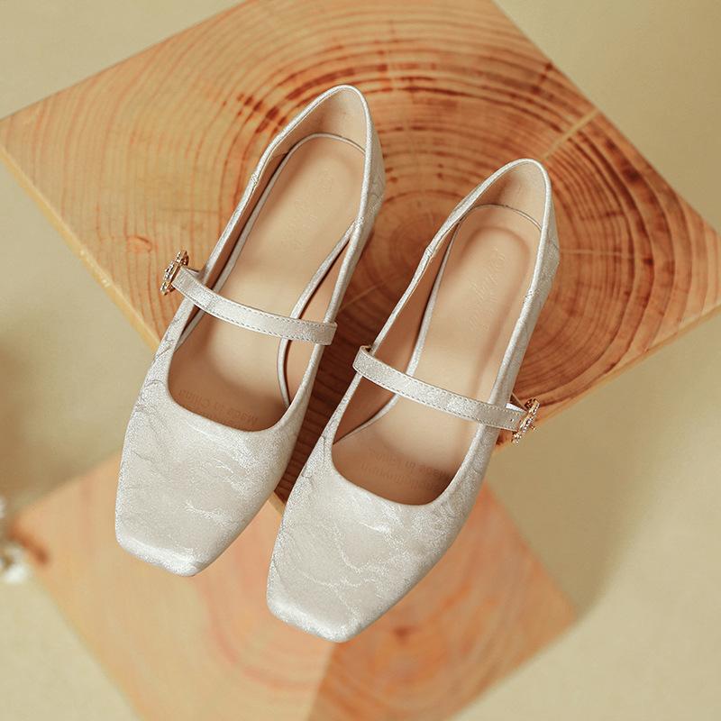 

Туфли Мэри Джейн на толстом каблуке и высоком каблуке женские новые на среднем каблуке женские туфли квадратный носок одинарные туфли 40 золотой