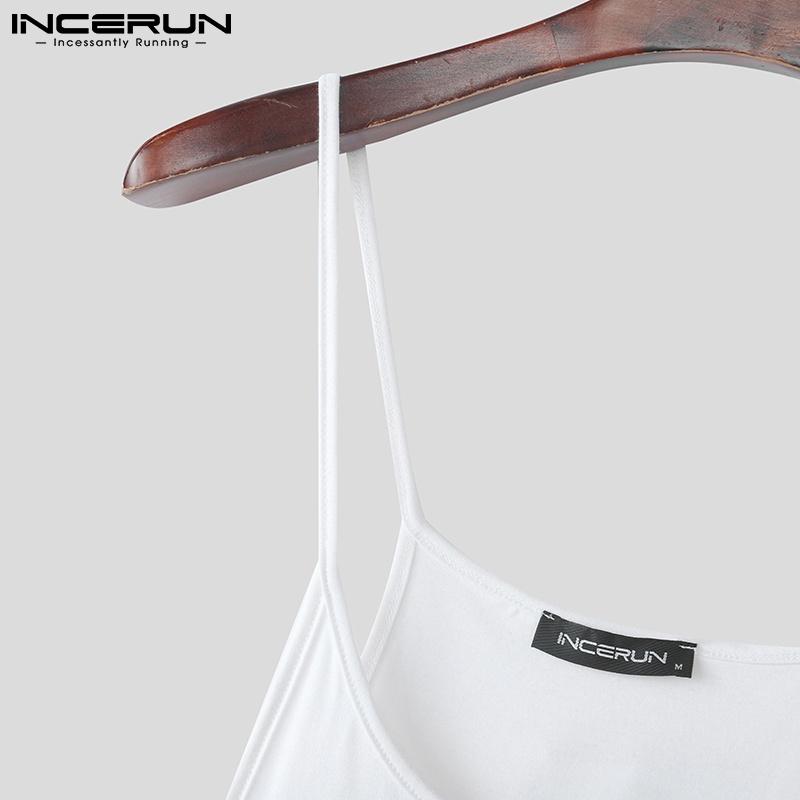 INCERUN Summer Men U Neck Sling Sleeveless Casual Loose Tank Tops Camisole