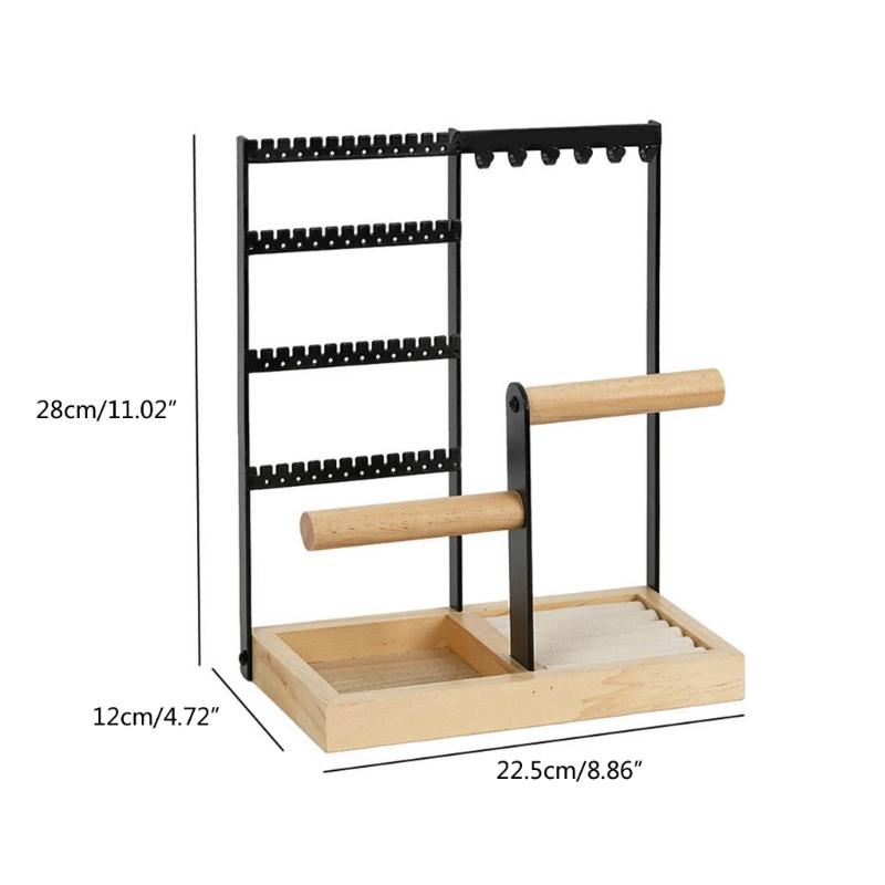 Iron Jewellery Stand Organiser Necklaces Bracelets Earring Jewelry Display Shelf for Bedroom 4Tier Display Stand Holder