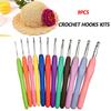 9-teiliges Häkelnadel-Set Handgestrickte Häkelnadeln Bunte Gummi-Griffe Strick-Ergonomie-Griffe DIY Häkel-Sets VIE LENTE