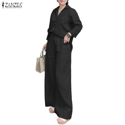 Women Long Sleeve Blouse and Pants Casual Two Piece Suit Sets