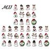 Wooden Hanging Decorations for Holiday Christmas Ghost Ornaments, Tree with Santa Hats Cute Ornaments Gothic Skull, Xmas Winter Party Supplies Window