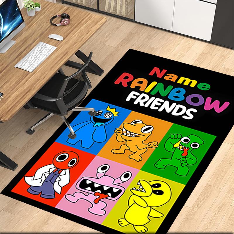 Benutzerdefinierter Teppich mit Regenbogenfreunde-Aufdruck, für Bürostuhl Wohnzimmer Schlafzimmer Küchenraum Dekoration Geschenke.