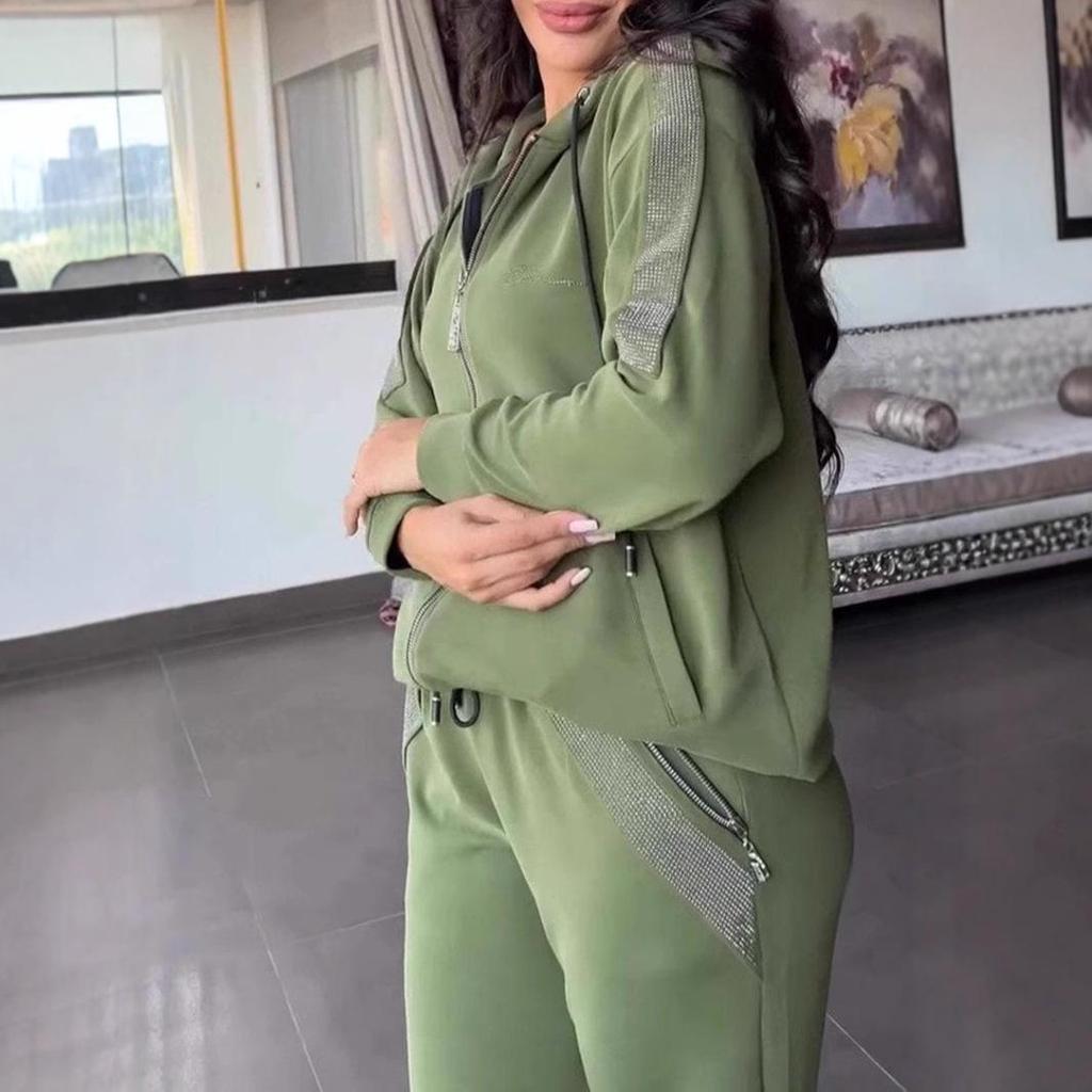 2024 Euro-American Autumn/Winter Casual Long Sleeve Sweatshirt & Pants Set