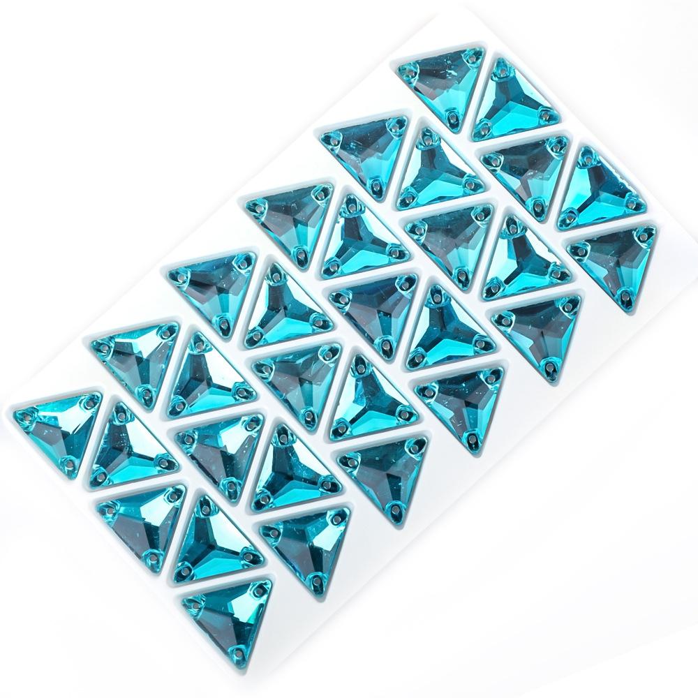 5Pcs High Quality Triangle Color Ab Flat Button Hand Sewn Diamond Glass Crystal Button Clothing Accessories With Diamond Wedding Dress Auxiliary
