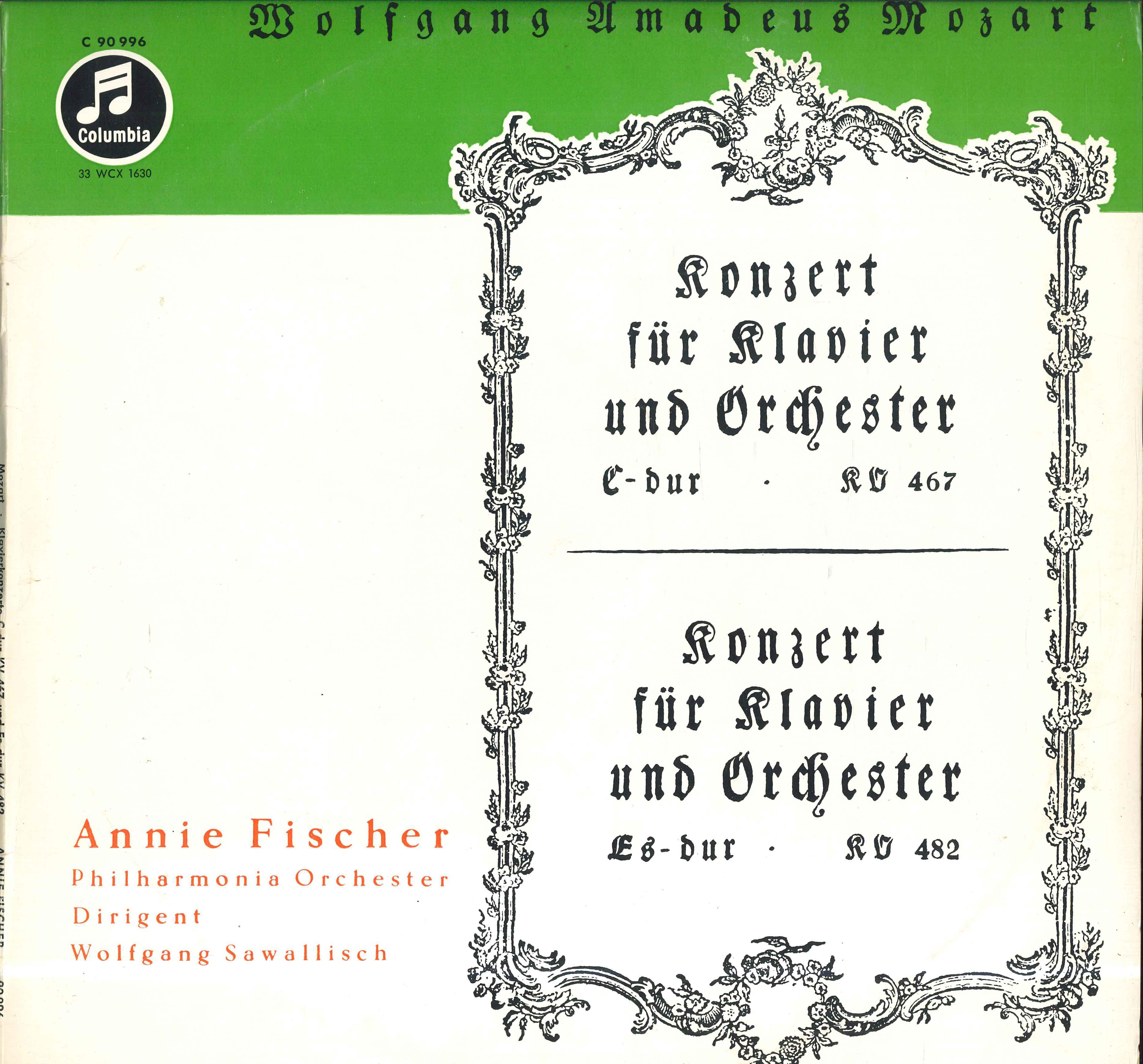 

LP Record ANNIE FISCHER WOLFGANG SAWALLISCH Mozart Konzert Fur Klavier Uind Orc C90996 COLUMBIA Germany Classical Used