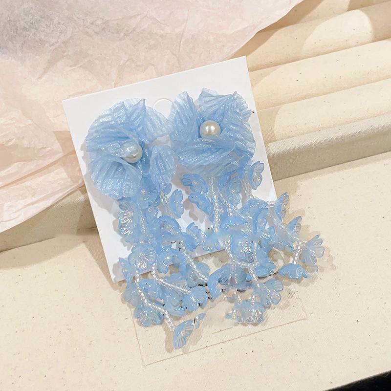 Small Fresh Grape Flower Fringed Earrings Korean Girl Heart Sweet Stud Earrings New Cute Versatile Earrings