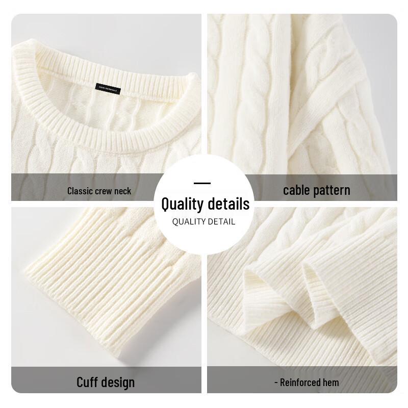 Mark Fairwhale Men's Thickened Cable Knit Sweater