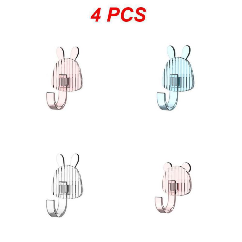 1~4PCS Storage Hook Super Adhesion Seamless And Traceless Fashionable Essential Easy To Use Highly Rated Cartoon Wall Hook