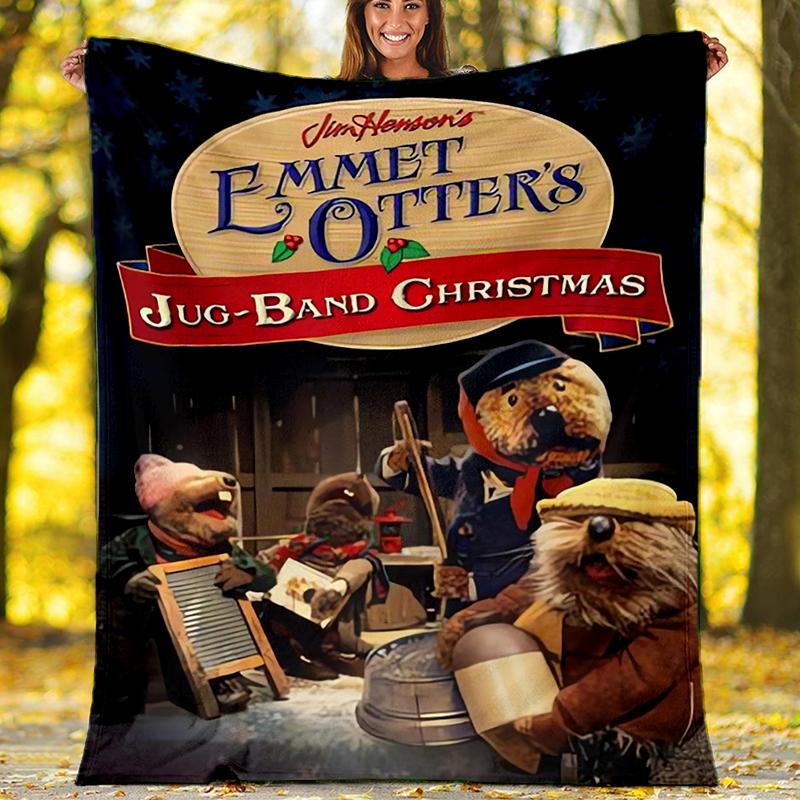 Emmet Otter's Jug-Band Christmas Theme Printed Blanket - Perfect for Couch, Bed, Travel & Outdoor Use | Machine Washable, Cozy & Durable.