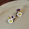 Asymmetric Personality Retro Flower Earrings