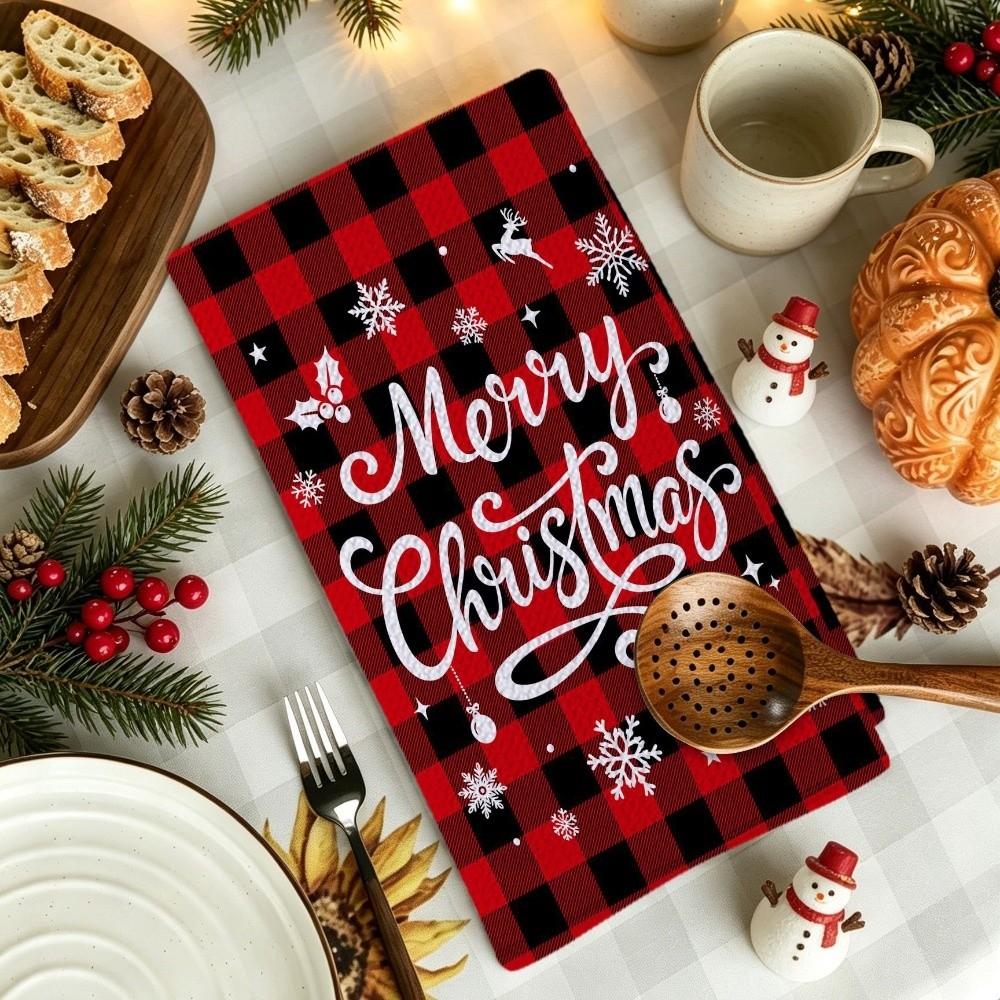Santa Claus Xmas Hand Towels Reindeer Dish Towels Christmas Decorations Cleaning Cloth  Winter Home