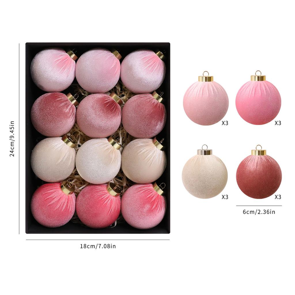 6cm*6cm Christmas Velvet Christmas Balls, Christmas Tree Decorations, Window Displays