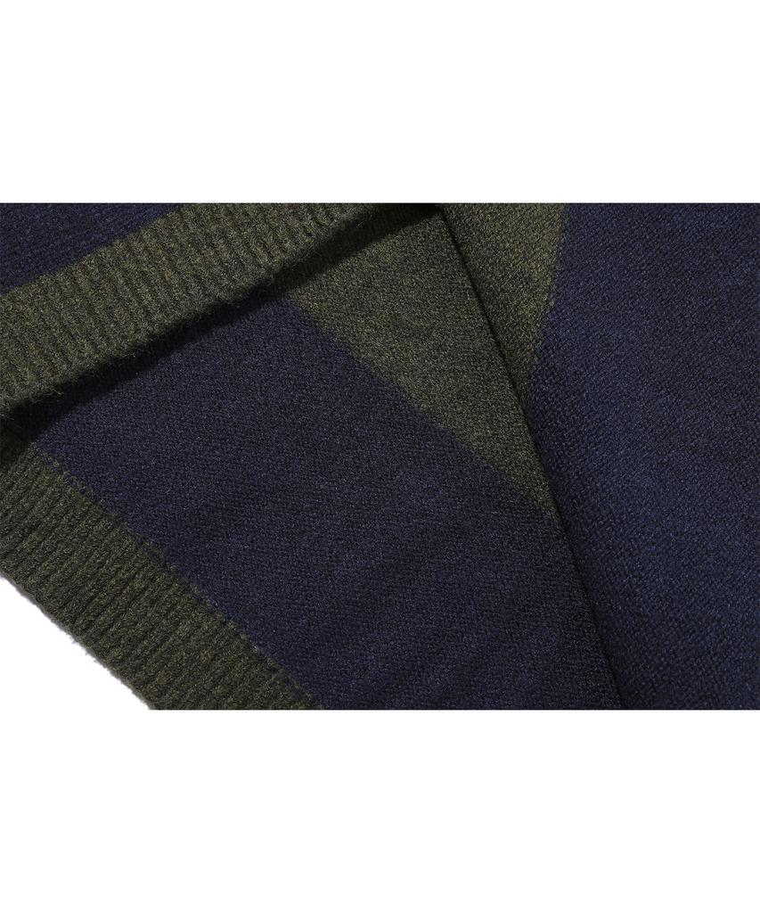CPGN STUDIO Pullover Border Western Sweater Navy Khaki