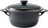 Fuji Enamel Casserole Dish, Enamel, IH Compatible, Cocotte with Lid, 20cm, Payne's Gray, EX Series EX-20W CH