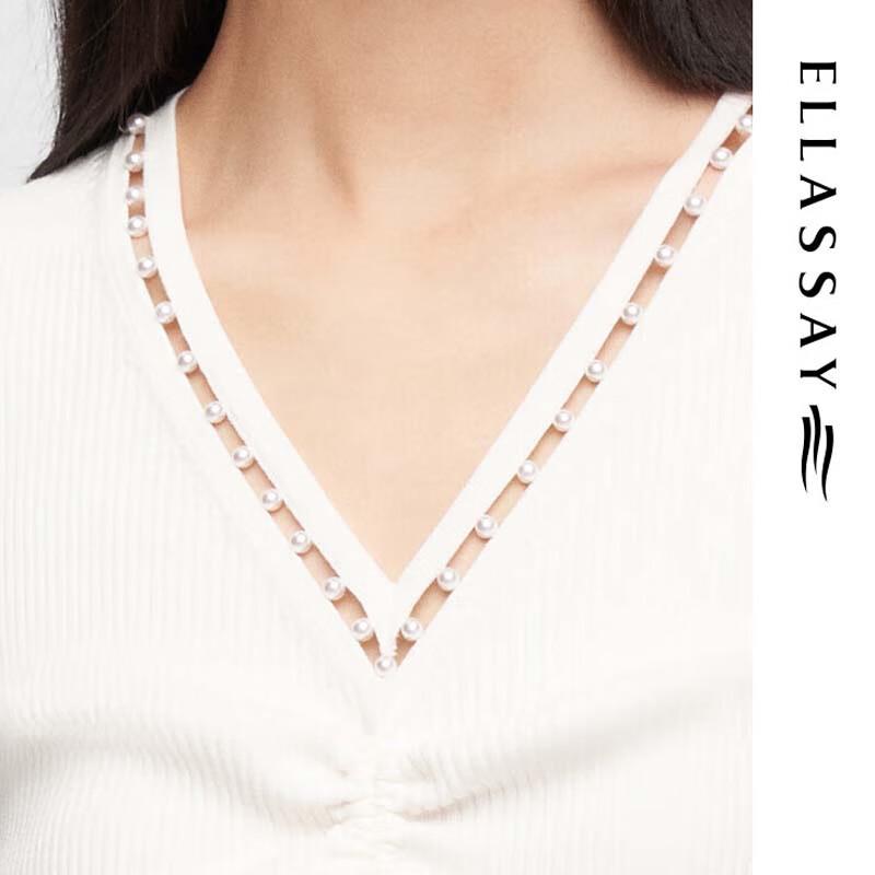 ELLASSAY Women's Elegant Drawstring V-Neck Knit Top