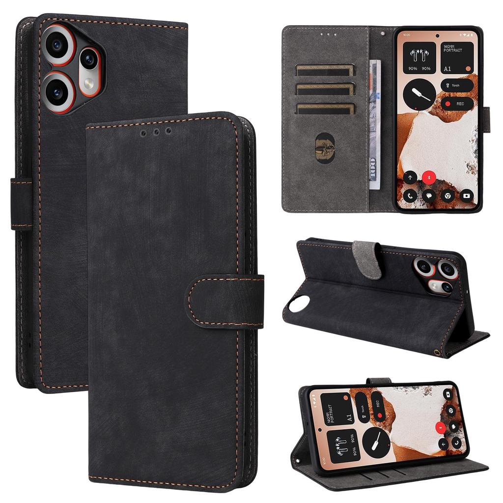 Flip Cover für Nothing CMF Phone 2 Pro PU-Leder Ganzkörperschutz Mit [RFID-Blockierung] Stoßfest Langlebig Retro Handyhülle