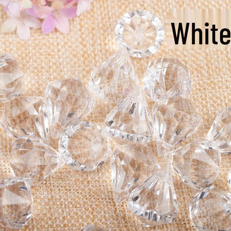 Diamond Clear Acrylic White Pendant DIY Beaded Curtain - Imitation Crystal Water Drop Beads