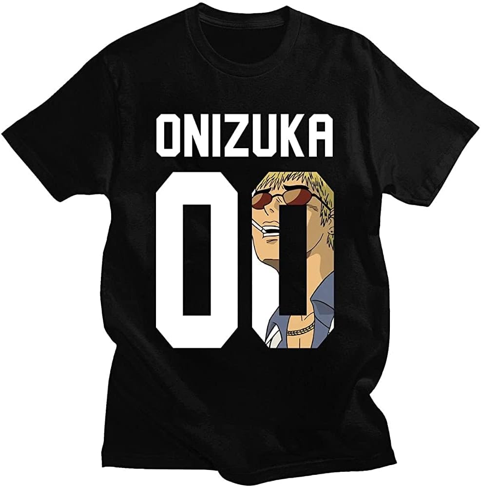 Great Teacher Onizuka Tshirt Men Pure Cotton Japanese Manga Eikichi T Shirt Anime GTO T Shirt Short Sleeve Fashion Tee Men M чёрный