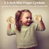 1 Pair Finger Cymbals with Wooden Handle 3.5 inch Mini Finger Cymbals Copper 9cm Hand Cymbal for Belly Dance Music