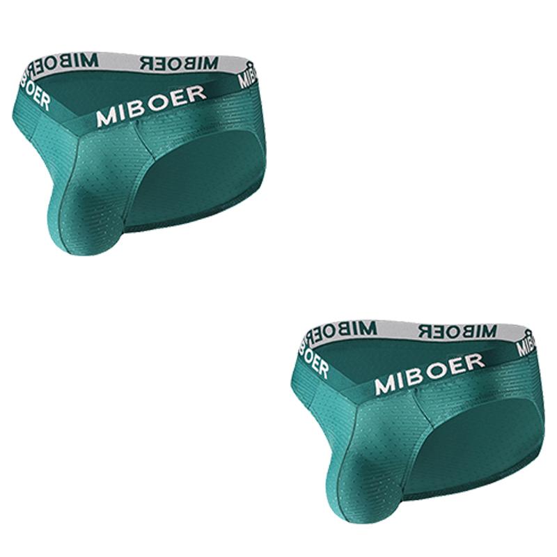 2Pcs/Lot Men's Sexy Low Rise Briefs Solid Color Breathable Big V Waist Briefs U-Pouch Slim Fit Briefs
