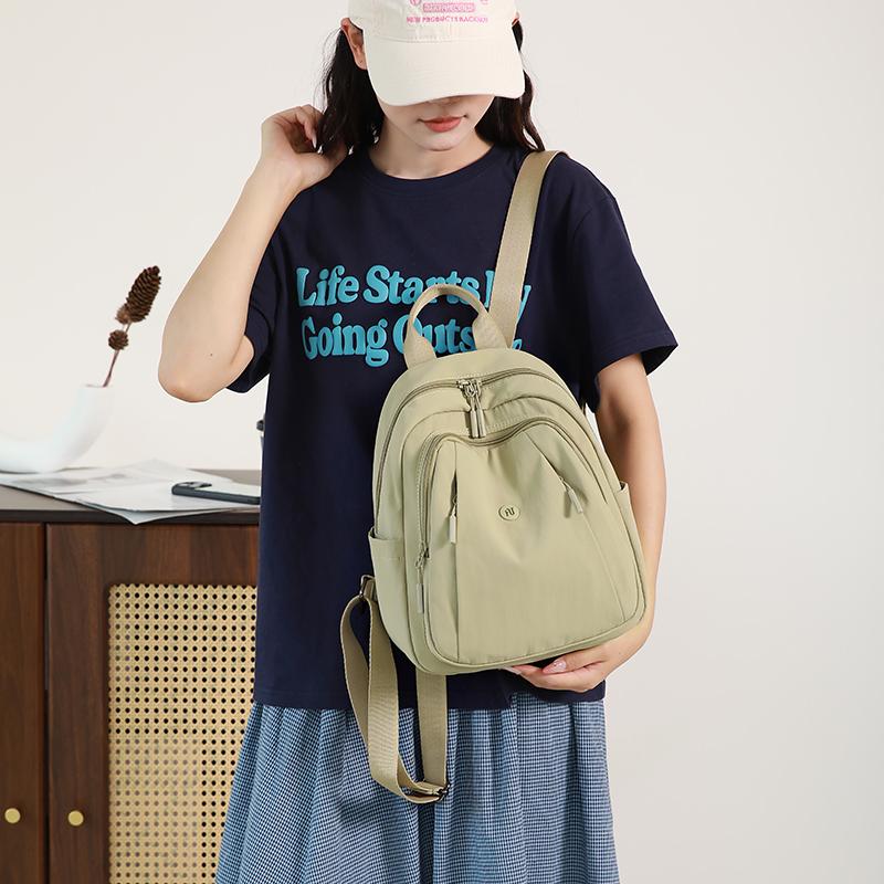 Solid Color Women's Backpack Student Schoolbag