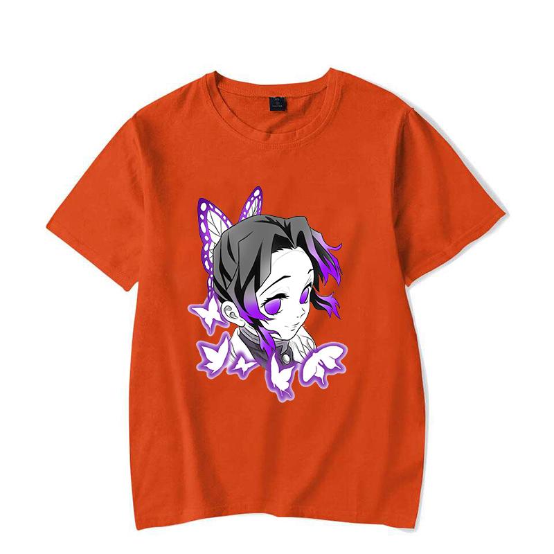 New Hot Anime Kochou Shinobu Print T Shirt Women Men Short Sleeve Tops Tees Summer Fashion Loose Casual T-shirt