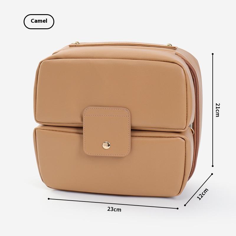 Portable Foldable Makeup Brushes Cosmetic Tools Organizer Cosmetic Bag With Multiple Compartments Travel Toiletry Storage Pouch кофейный