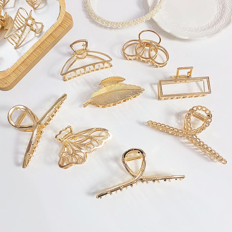 High-End Metal Shark Hair Clip - Elegant Hairpin Bow Accessory