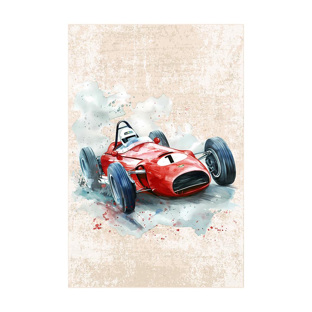 Retro F1 Racing Canvas Painting Poster Vintage Racing Car Wall Art Print for Home Decor