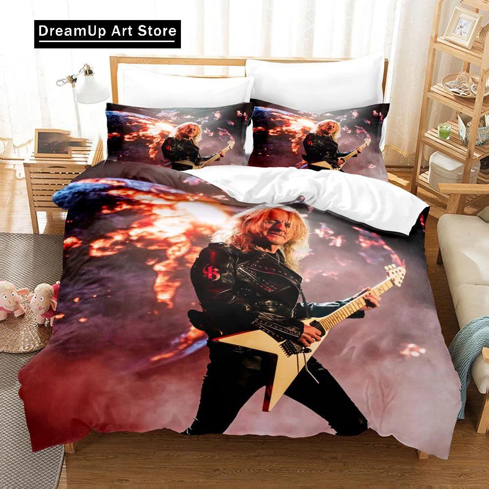 3D Print Judas Priest Bedding Set Boys Girls Twin Queen Size Duvet Cover Pillowcase Bed Kids Adult Fashion Home Textileextile