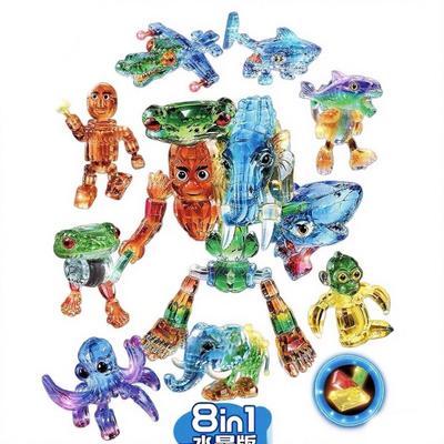 NEW Crystal Style Tralalelo Tralala Figure Block Toy Tungtungtung Italian Brainrot Al Tralalero Tralala Building Block Blind Box