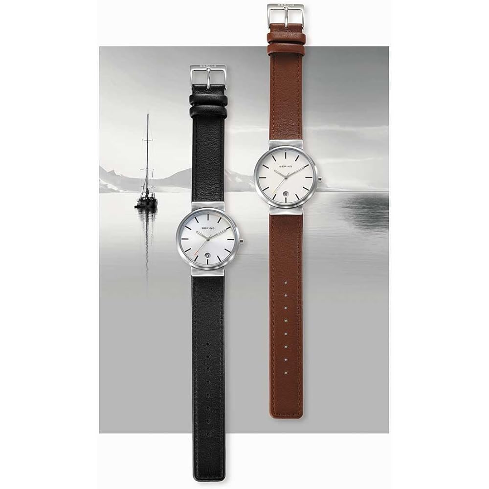[Officially Imported] BERING Men's & Women's (Unisex) Scandinavian Design Simple Watch with Shatter-Resistant and Scratch-Resistant Sapphire Crystal, 