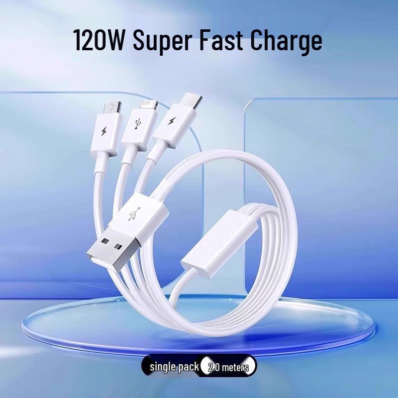 120W Super Fast Multi-Port Charger with 3-in-1 Data Cable Car Kit