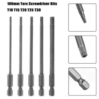 1/4Inch Hex Screwdriver Bit 100mm 5 Pcs Alloy Steel