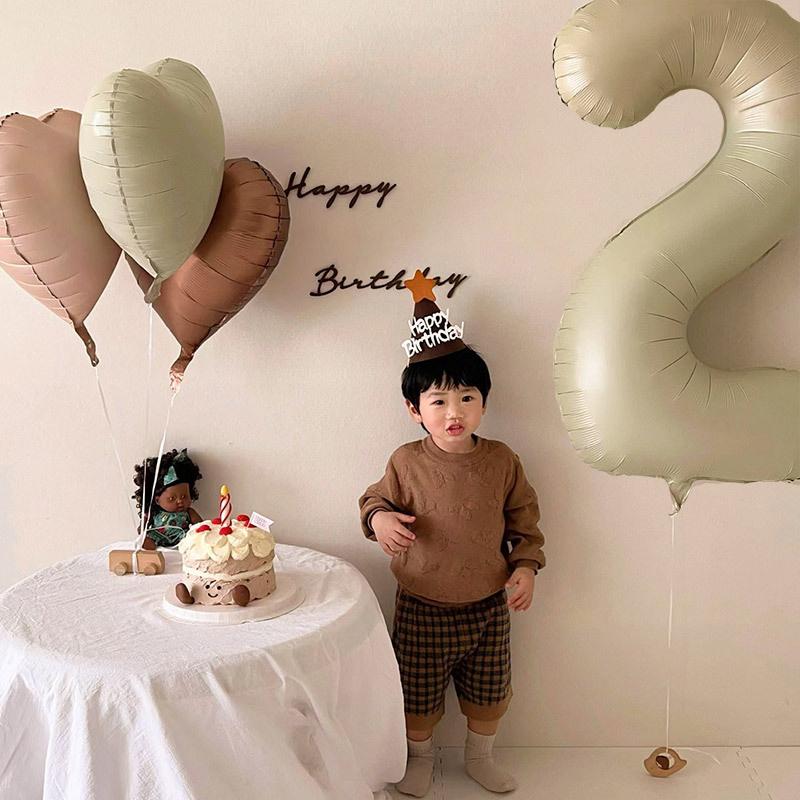 

Крем Большой Шар Любовь Фольгированные Гелиевые Шары Украшение на День Рождения Девочка 1 год Декор на День Рождения Шары на День Рождения 3pcs