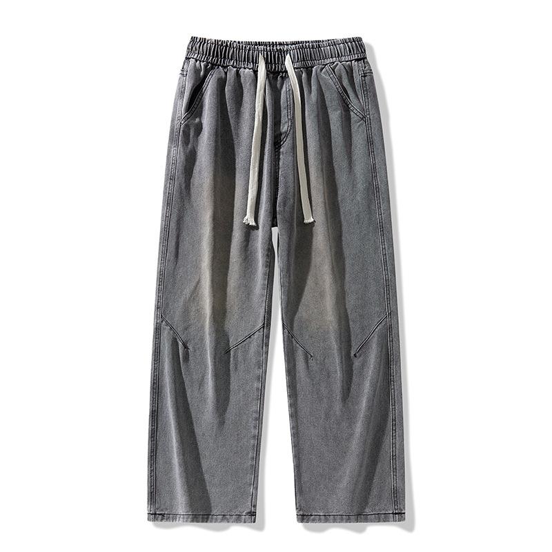 

Men s Autumn Jeans Summer American Niche Design Feel Loose Straight Wide-leg Casual and Versatile Floor Trousers S