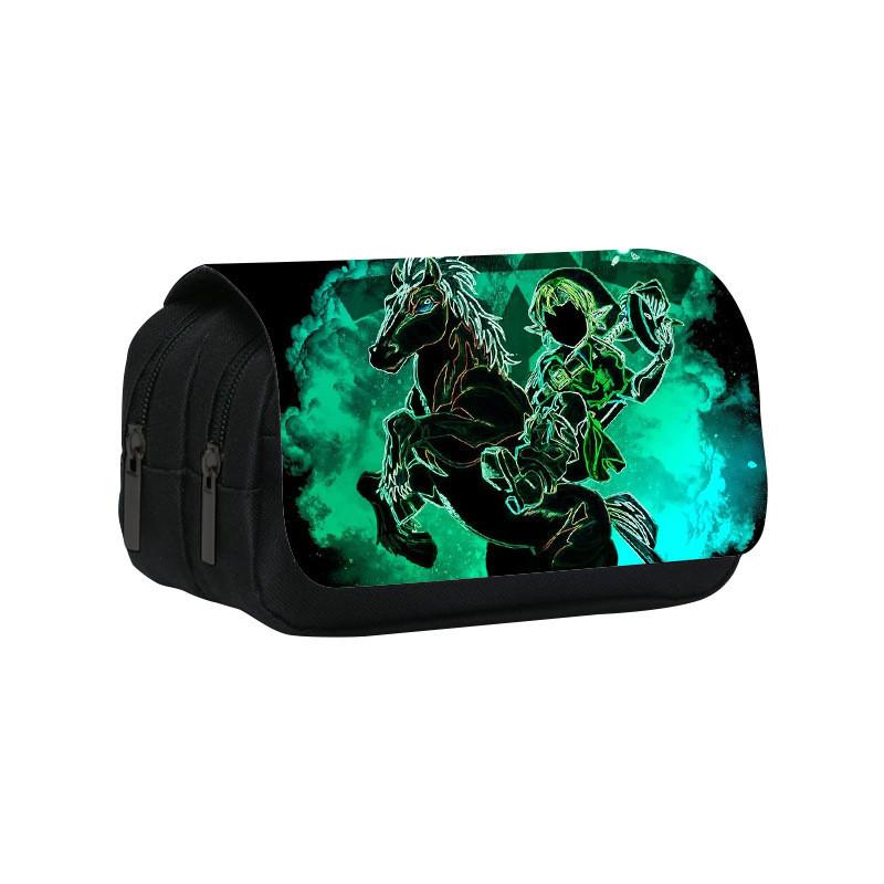 Legend Of Zelda Double Layer Pencil Case With Nylon Material For Students Organizer Storage