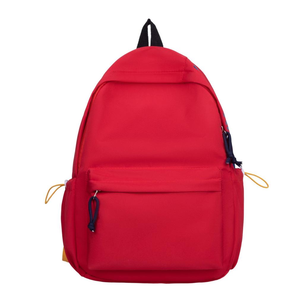 Schoolbag School bag Junior high school boys and girls travel bag Simple and versatile solid color college student backpack High school sports and