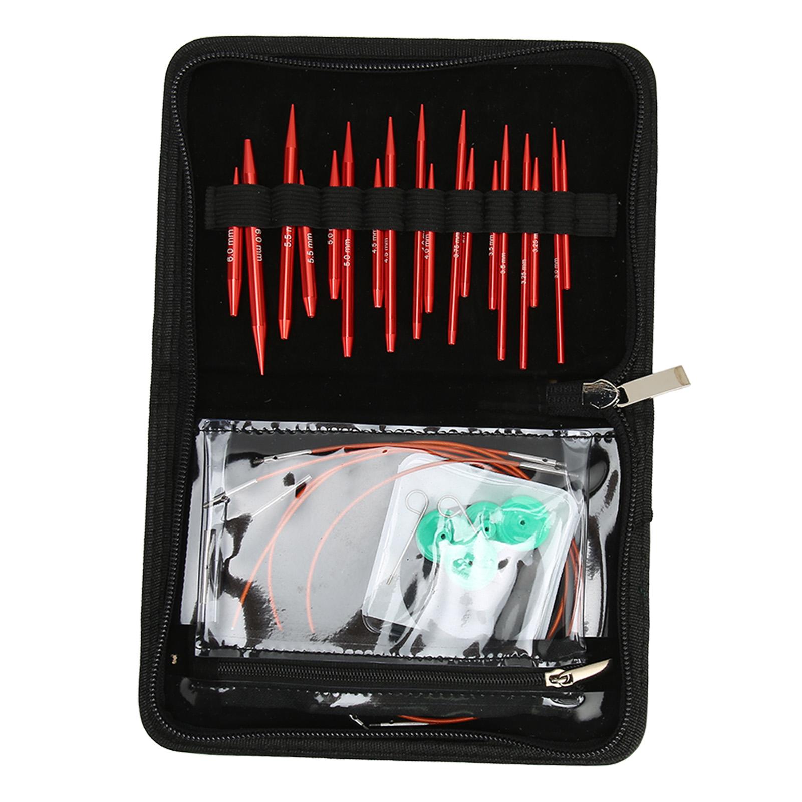 

Круговые спицы с напечатанным размером, сменная конструкция, алюминий, нержавеющая сталь, ПУ, съемные вязальные спицы для дома