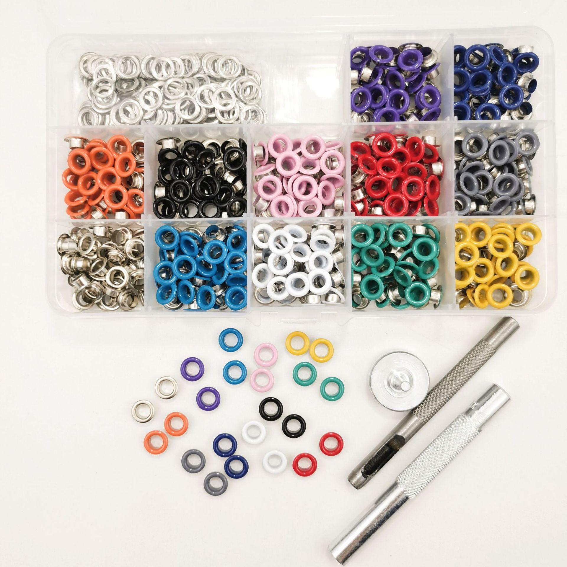 

Набор из 540 цветных медных люверсов 5 мм и инструмента для установки люверсов