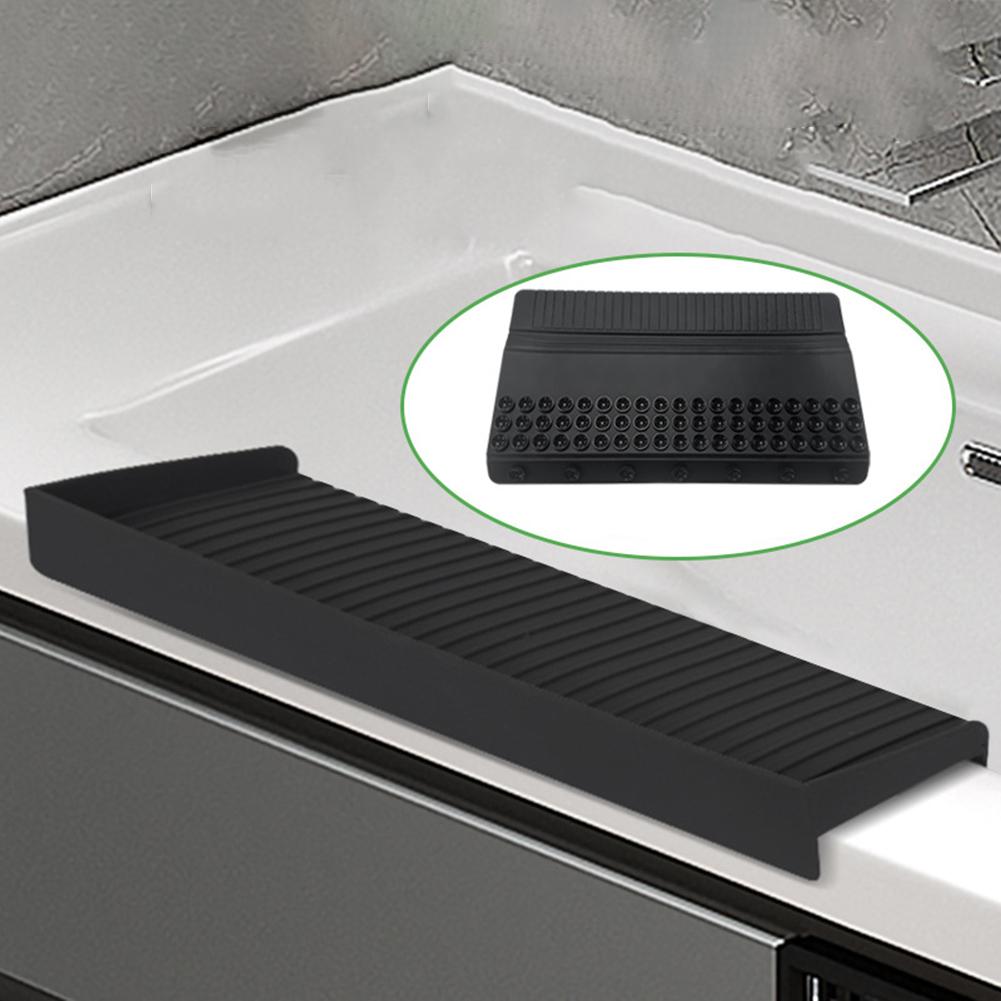 Dishwashing Kitchen Cleaning 14in*4in Silicone Sink Guard Secure Suction Hold Adjustable Design Easy To Install